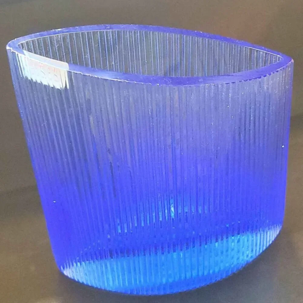 Blue Vase Handmade In Czech Republic